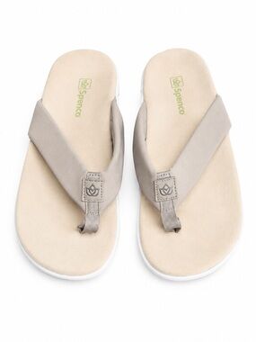 Spenco Victoria Orthotic Beige Taupe Thong Sandals 12 Med  NWT $75